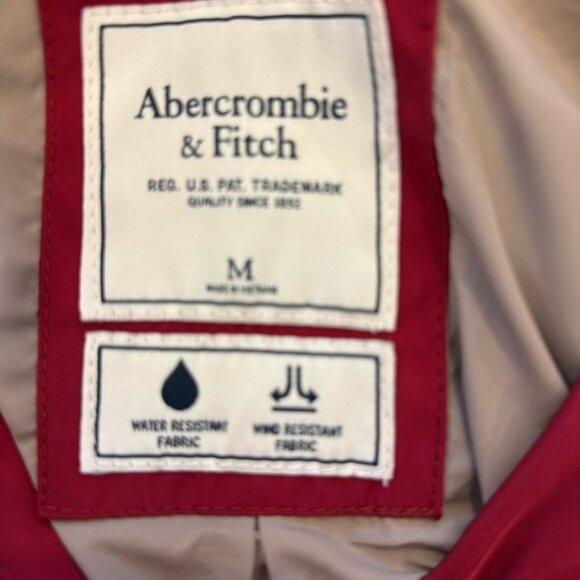 Abercrombie & Fitch Women’s Size Small Red Water Resistant Jacket Coat Hood - Picture 14 of 16
